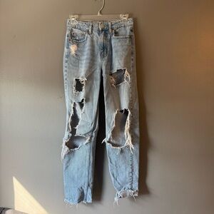 H&M Light Blue Distressed Boyfriend Jeans